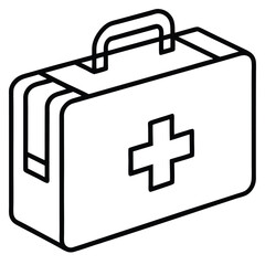First Aid Kit Icon Design with Medical Cross Symbol for Healthcare and Emergency