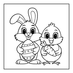 black and white easter day coloring pages