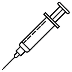 Syringe Needle Icon Illustration for Medical Healthcare or Vaccination Related Designs