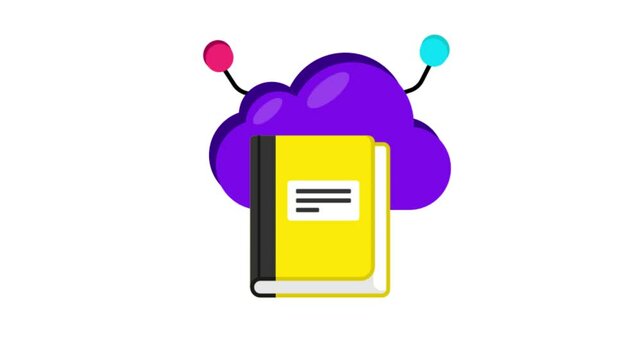 Cloud Library Icon Animation MP4 file