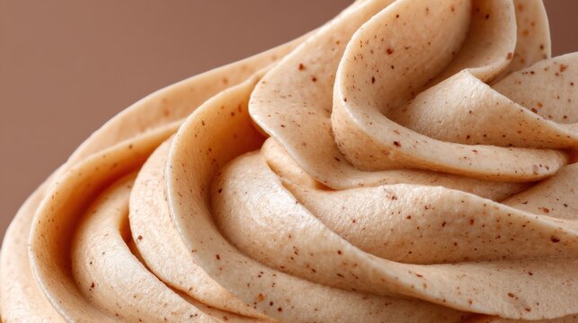Close up of swirled cinnamon frosting texture