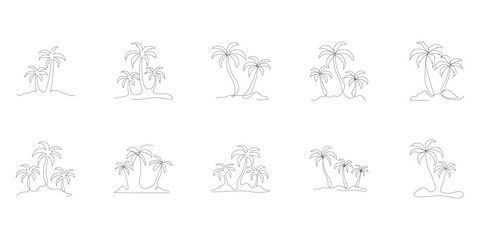 Fototapeta premium Continuous Line Palm Tree
