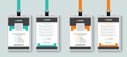 Multipurpose modern corporate office employee ID card or identity card design layout. Template design for a business company identity card design.