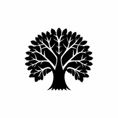 Naklejka premium creative Silhouette simple Ficus (Fig Tree) Vector Illustration