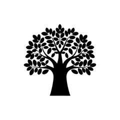 creative Silhouette simple Ficus (Fig Tree) Vector Illustration