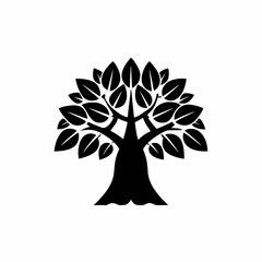 creative Silhouette simple Ficus (Fig Tree) Vector Illustration