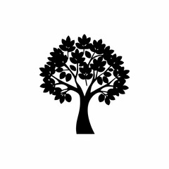 creative Silhouette simple Ficus (Fig Tree) Vector Illustration