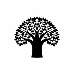 creative Silhouette simple Ficus (Fig Tree) Vector Illustration
