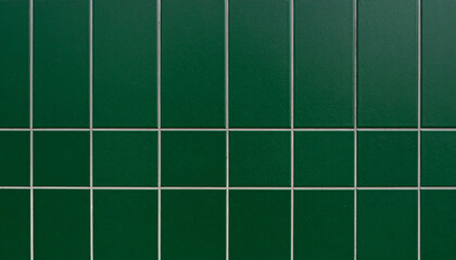 Glow green color brick wall pattern on green illustration background
