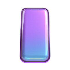 3D smartphone icon with holographic neon colors. Isolated blank phone sign as a design element