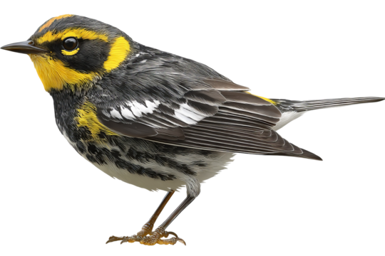 Warbler bird isolated on transparent background in high resolution PNG format for nature projects and digital design