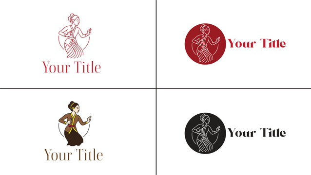 logo and icon of women java indonesia traditional dance 3