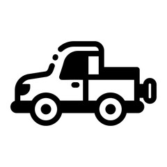 A filled style icon depicting toy car
