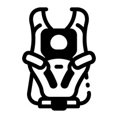 A linear style icon representing baby carrier
