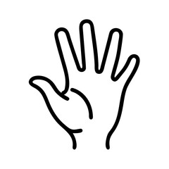 Obraz premium Open Hand Gesture Icon: Stop, Hello & High Five Symbol