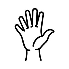 Obraz premium Open Hand Gesture Icon: Stop, Hello & High Five Symbol