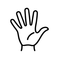 Obraz premium Open Hand Gesture Icon: Stop, Hello & High Five Symbol