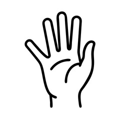 Obraz premium Open Hand Gesture Icon: Stop, Hello & High Five Symbol