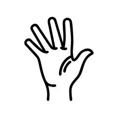 Obraz premium Open Hand Gesture Icon: Stop, Hello & High Five Symbol
