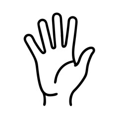 Fototapeta premium Open Hand Gesture Icon: Stop, Hello & High Five Symbol