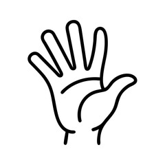 Obraz premium Open Hand Gesture Icon: Stop, Hello & High Five Symbol