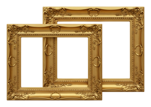 輝く金色の額縁 二つ並べて上品な空間演出