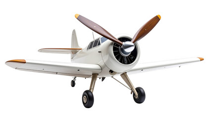 Vintage white airplane illustration isolated on transparent background