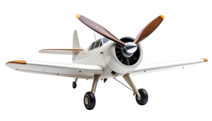 Vintage white airplane illustration isolated on transparent background