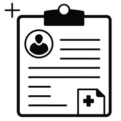 Medical Record Icon with Patient Photo for Healthcare and Identification Concepts