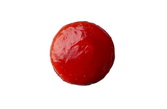 Round Ketchup Blob, Red Sauce, Isolated on Transparent PNG