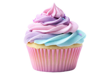 Pastel Swirl Cupcake, Isolated on Transparent PNG, Delicious, Sweet Treat