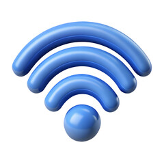 3D render of a WIFi signal icon isolated on white or transparent background. PNG format.