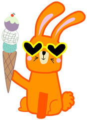 rabbit with ice-cream 