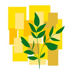 vector illustration of a flower on yellow 