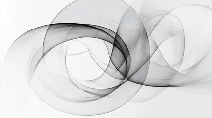 Naklejka premium Dynamic abstract patterns created with flowing black lines against a white background