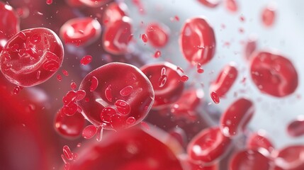 Microscopic view of platelets, small disk-shaped blood cells, clustering together to form clots, showcasing their role in hemostasis and wound healing within a blood sample, highlighting cellular stru