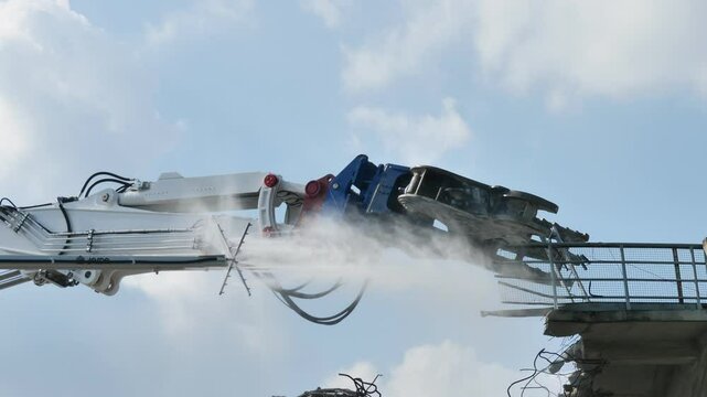 Demolition of the southern curve of the Gewiss stadium in Bergamo where Atalanta play