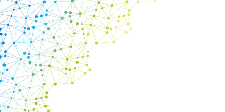 テクノロジー　ネットワーク　背景　グラデーション　水色　黄緑　ベクター