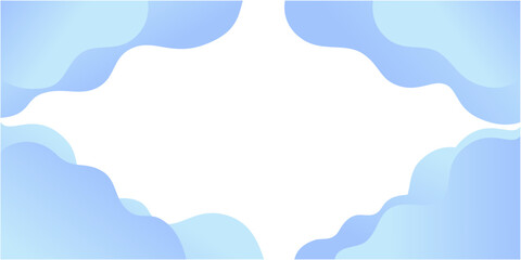 雲形の水色のグラデーションの背景イラスト