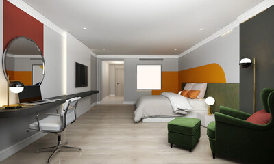 Modern home apartment and living and minimal bedroom with random color texture wall pattern...