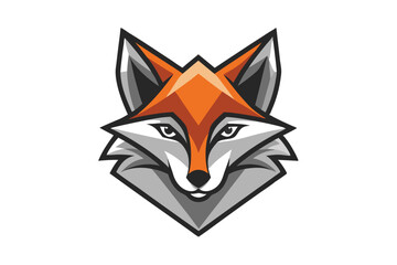 A stylized fox head displays distinctive orange and gray colorations with sharp angular design