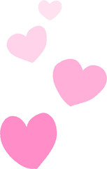 Layered Pink Hearts Cluster – Pastel Love Clip-art PNG