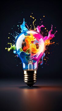 Light bulb floating symbolizing innovation and breakthrough strategy.