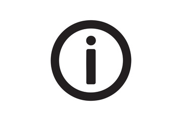 Info Circle Symbol icon silhouette vector with white background