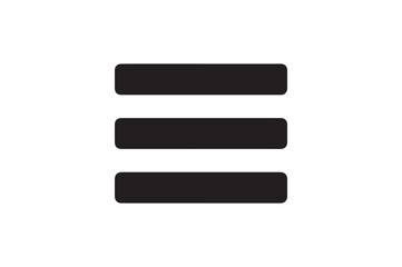 Menu Bar icon silhouette vector with white background