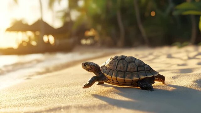 Sea Turtle Swimming Gracefully in the Ocean