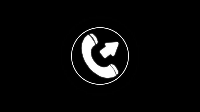 Outgoing call phone icon, Calling icon concept animation, Technology phone calling icon, handset icon animated video