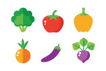 set of 3d fresh vegetables icon isolated on white background