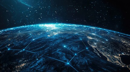 Naklejka premium Vision Technology. Global network for the exchange of data