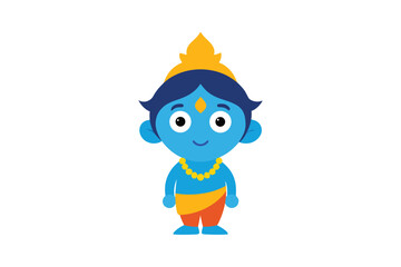Obraz premium Janmashtami celebration with child Krishna festive joy vector art illustration